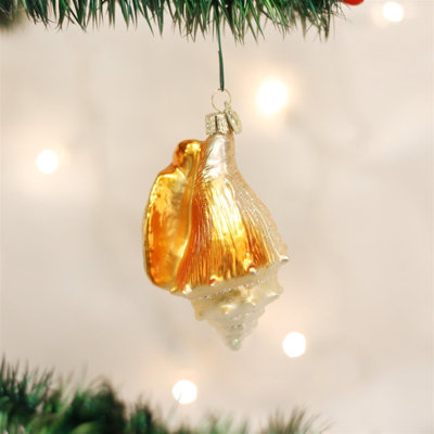 Old World Christmas Glass Blown Ornament for Christmas Tree, Seashell