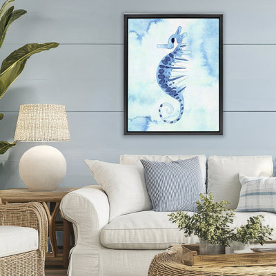 Cadre flottant aquarelle Seahorse Expression, design par Camila Juncos