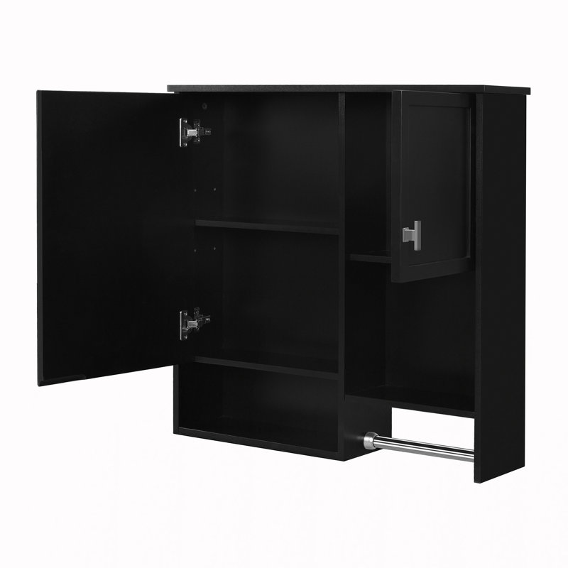 Armoire de salle de bain murale moderne 29 po x 28 po, Noir, noir, noir, noir