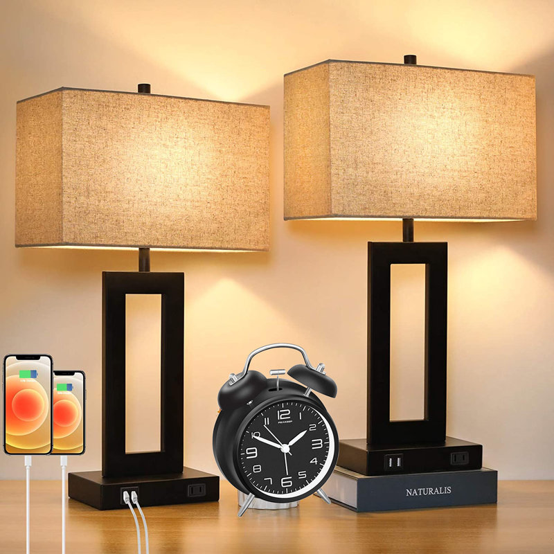 Lampe de table USB en métal Aynara