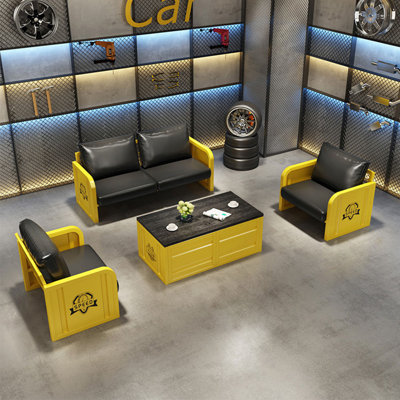 Manraaj 4 - Piece Faux Leather Living Room Set