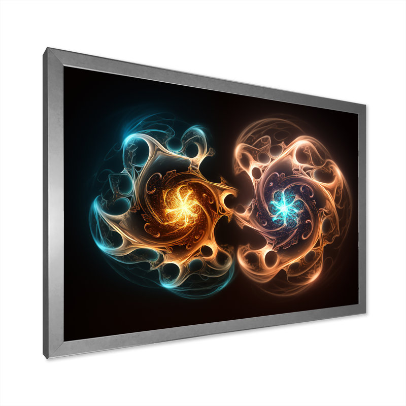 Quantum Twin Flames I - impression, H 12 po x l 20 po x P 1 po, Cadre simple argenté