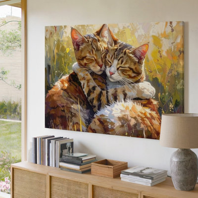 Toile de chat tigré embrassant Lection