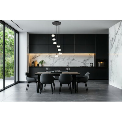 Lustre noir mat 7 lumières Renaud