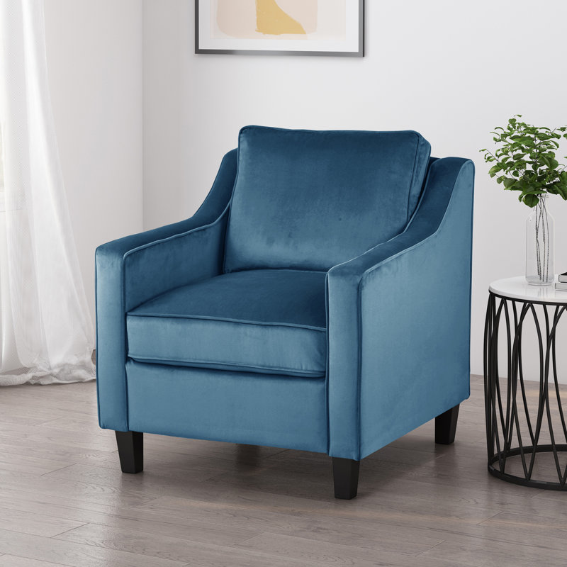 Fauteuil club en velours bleu, Blue