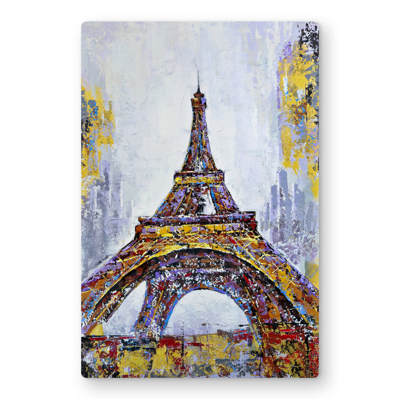 Abstract Paint Splash Eiffel Tower - Metal Print for Home Decor