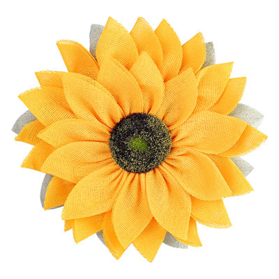 Rustic Burlap Sunflower Wreath, Handmade Fabric Sunflower Door Hanger Wreath, Farmhouse Accent For Wall, Entryway And Seasonal Home Decor
