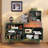 55.12"Vintage Solid Wood Ash Kitchen Storage Cabinet with Utensil Rack
