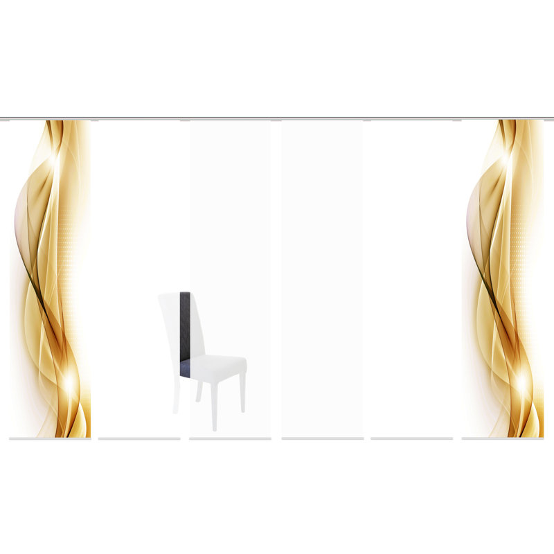 Parmenter Track Insert Semi Sheer Sliding Panel, Gold/White