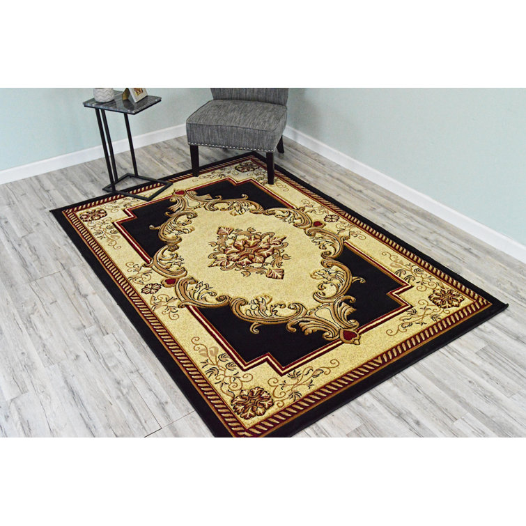 Tapis noir / beige Ramsel