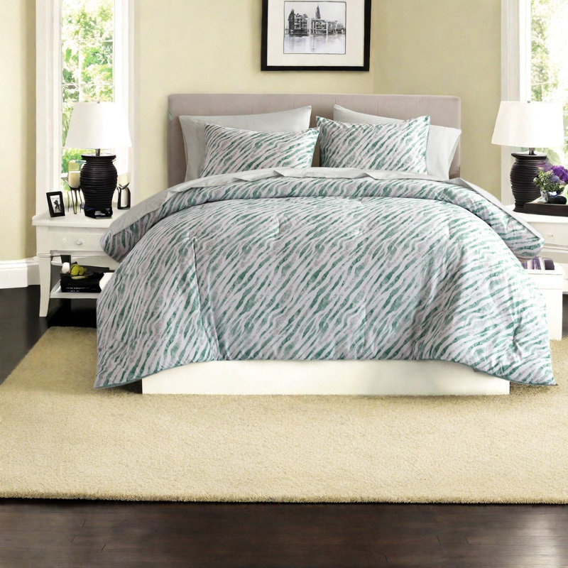 Ensemble de literie Twin XL, couette moderne verte en polyester - 1 pièce