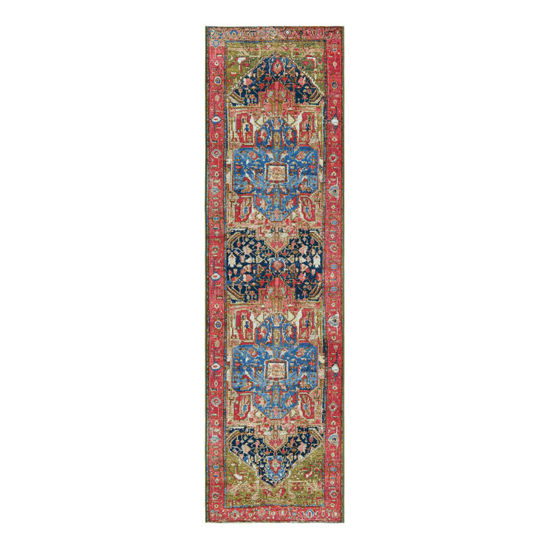 Multi_Unique Loom Limon Outdoor Traditional Rug, Runner 2'7" x 10'