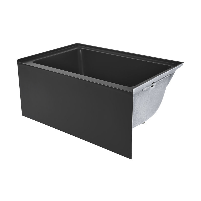 Voltaire 48" x 32" Alcove Bathtub with Apron, Right, Matte Black