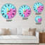 Horloge murale moderne surdimensionnée rose et bleue-73165704