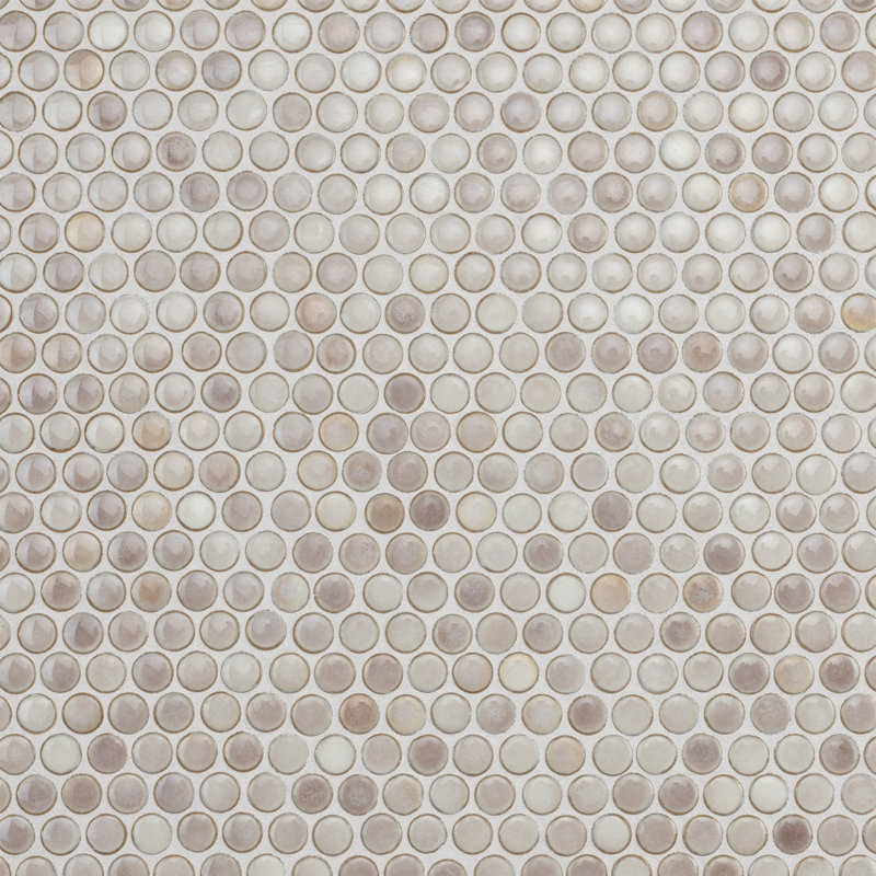 Hudson Penny Round .80" x .80" Porcelain Penny Round Mosaic Wall & Floor Tile, Dove Gray