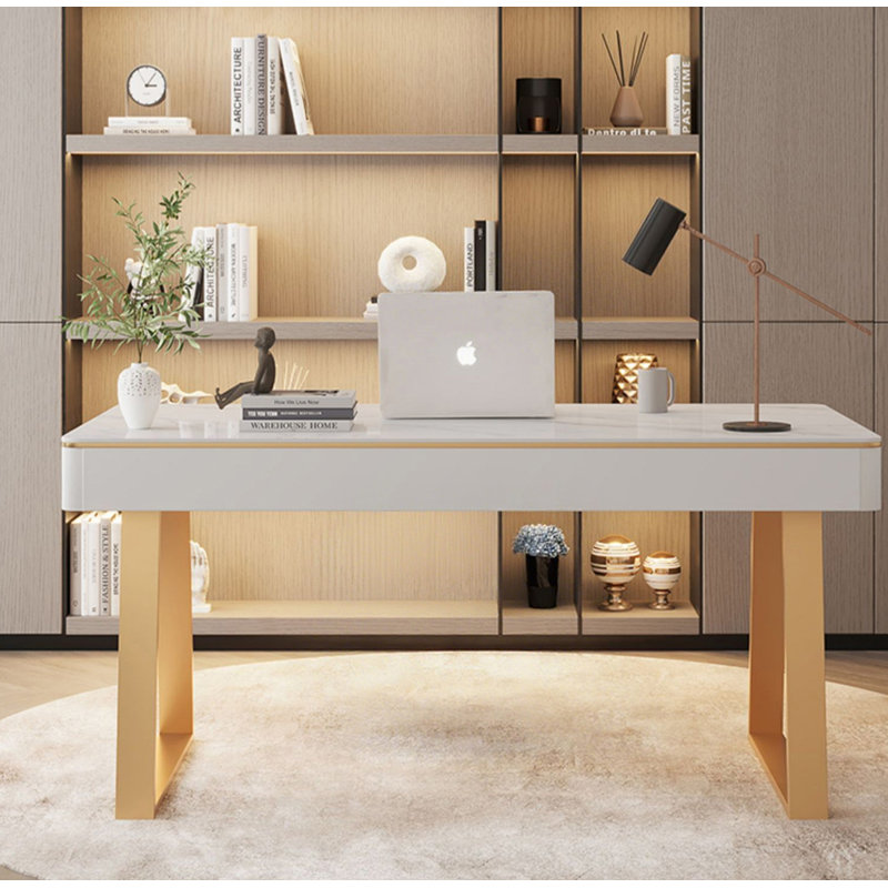 Bureau de table en pierre frittée Light Luxury, H 29,5 po x l 47,2 po x P 21,7 po