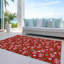 Tapis rouge flocon de neige intérieur / extérieur lavable à la machine Ho Ho Ho Xhevrie-1003129008