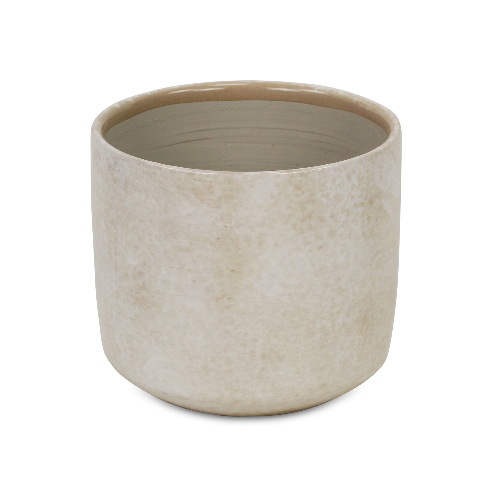 Sia Handmade Ceramic Pot Planter, White, 5.75" H x 6.75" W x 6.75" D