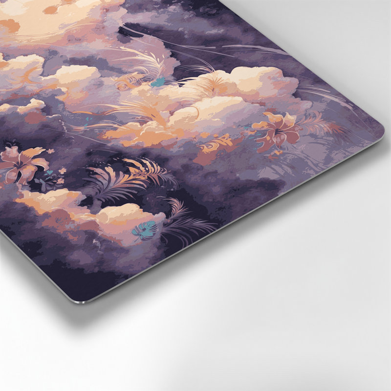 Art mural hawaïen nuage en métal rose, H 11 po x l 14 po