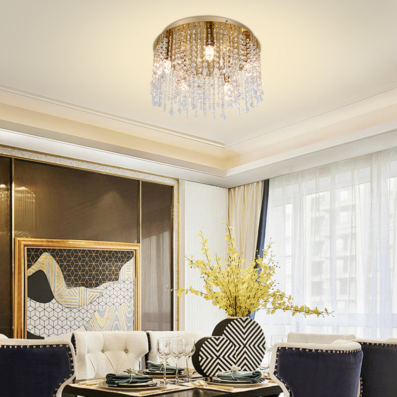 16" 5-Light Modern Crystal Ceiling Lighting Fixture