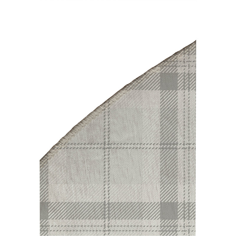 Vinny Tartan Non-Slip Outdoor Rug, Round 5'