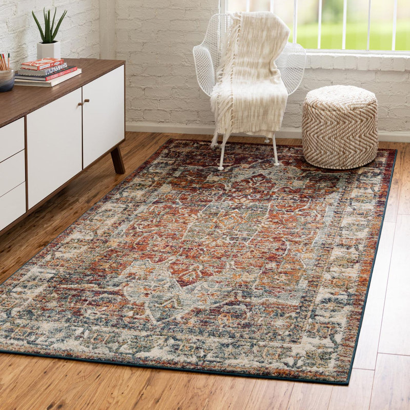 Alresford Oriental Orange Area Rug, Rectangle 7'10" x 11'