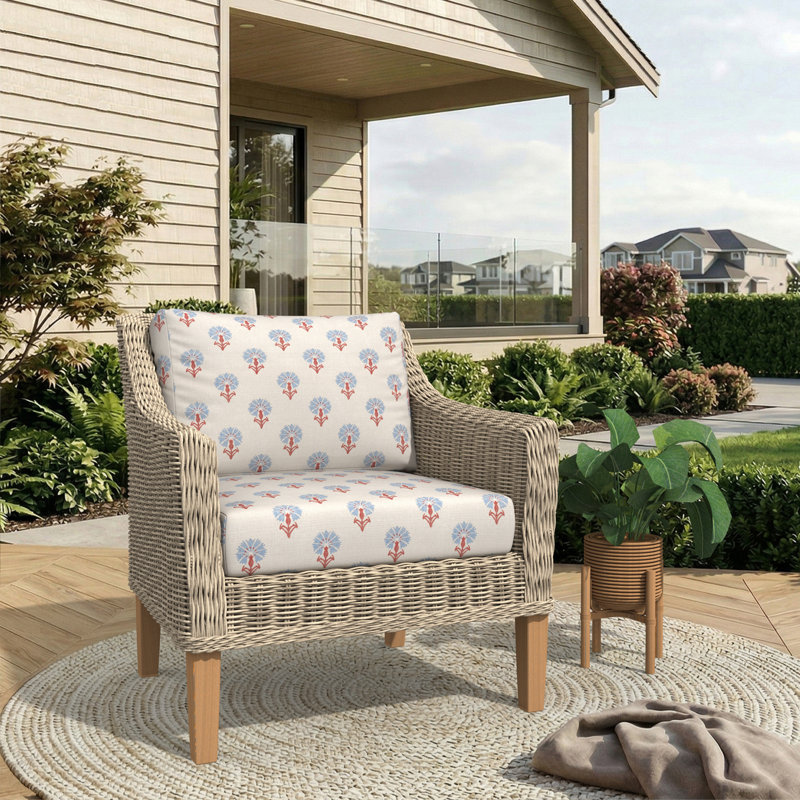 Coussin de siège / dossier extérieur Amala Sunbrella® Mira Bluebell, Sunbrella Mira Bluebell