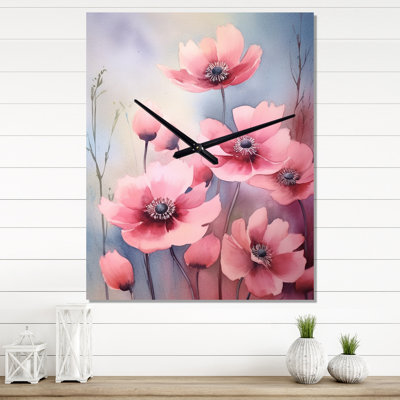 Très grande horloge murale rose