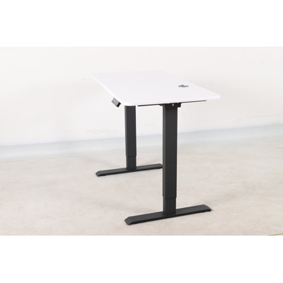 Adjustable Height Stainless Steel Standing Desk with Built-In Electrical Outlet