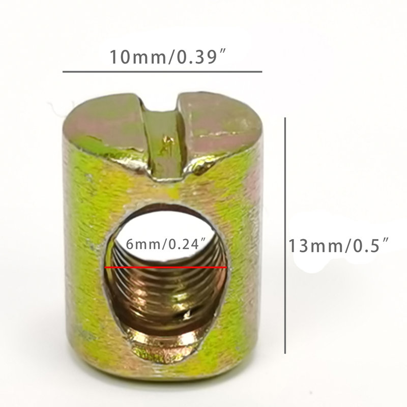 Barrel Nuts Screw, 0.51" H x 0.39" W x 0.39" D