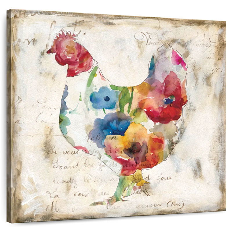 Crowle Flowered Hen, 24" H x 24" W