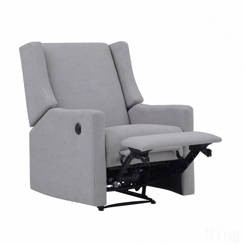 Fauteuil inclinable électrique en tissu gris huître