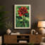 Red Lotus in Green Botanical - Wrapped Canvas-2011855252-2011855209