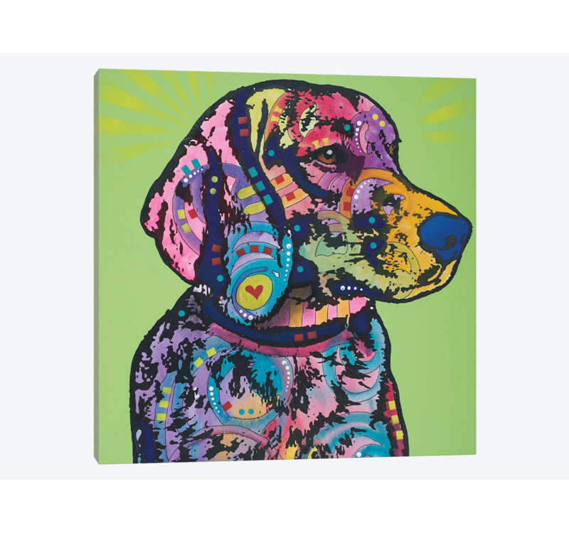 « hank b. », impression sur toile, H 12 po x l 12 po x P 1,5 po, Pas de tapis, Toile tendue
