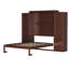 Lit double pour chambre d'amis, 2 armoires-penderie et tablette de rangement, plateforme pliable, noyer, mobilier peu encombrant-203644012-203644013