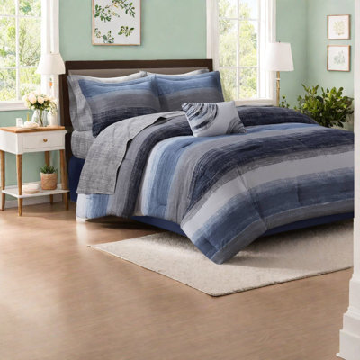 Ensembles de literie de qualité supérieure, draps en coton très grand californien, rayures aquarelle pour la maison