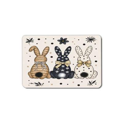 Three Bunnies with Bows Bath Mat, 16 x 24 inch
