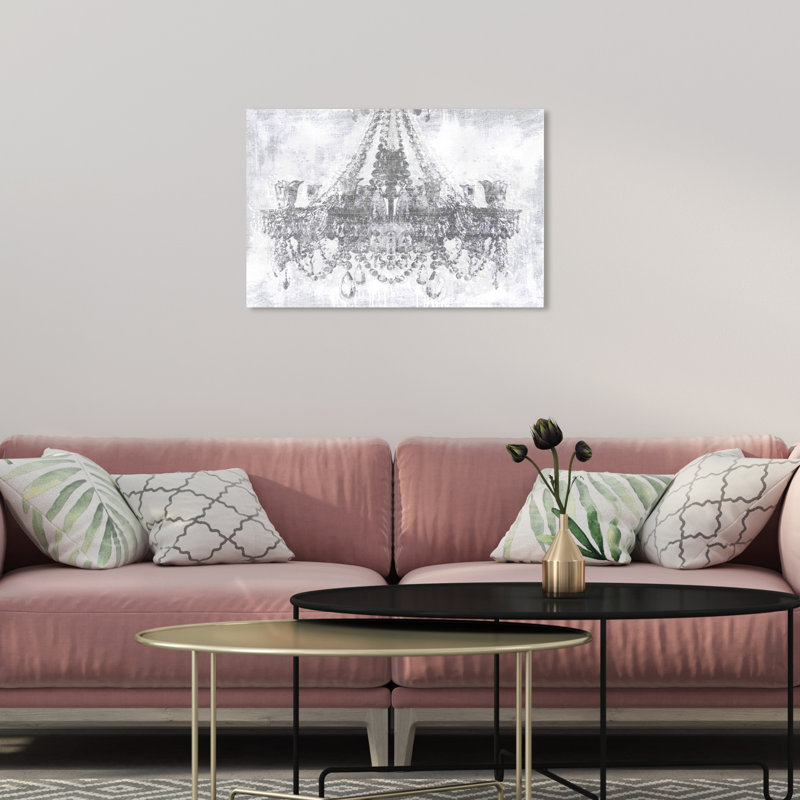 Diamants argentés - Impression sur toile, H 16 po x l 24 po, Toile tendue