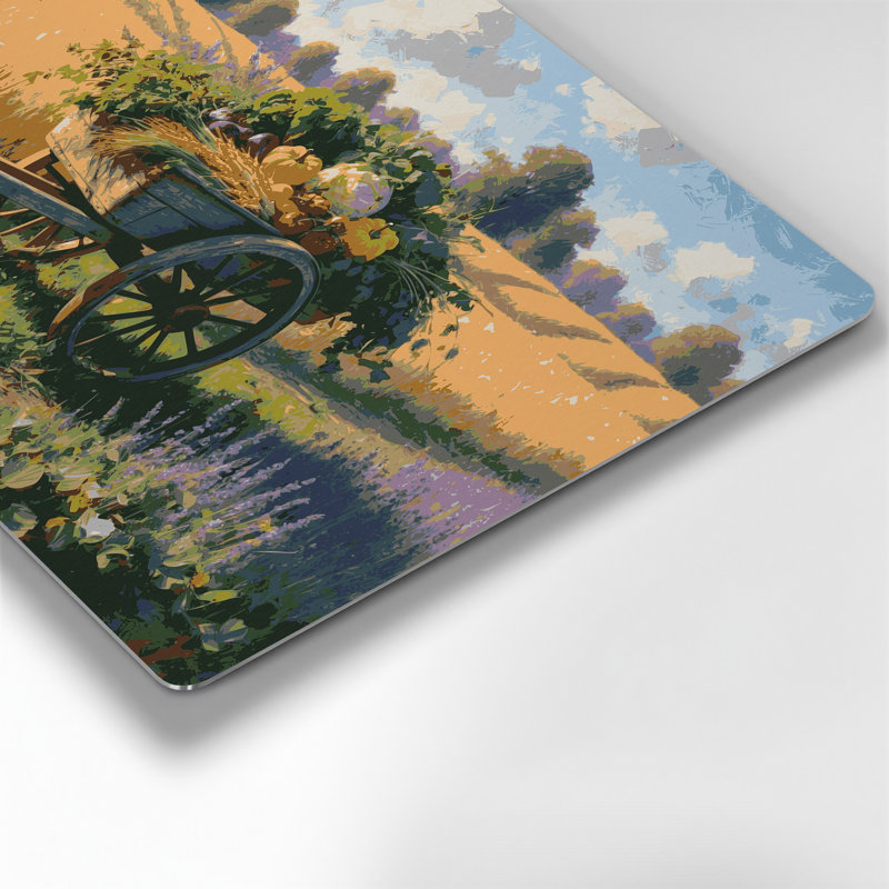 "Farm brouettes", art mural en métal beige, H 11 po x l 14 po