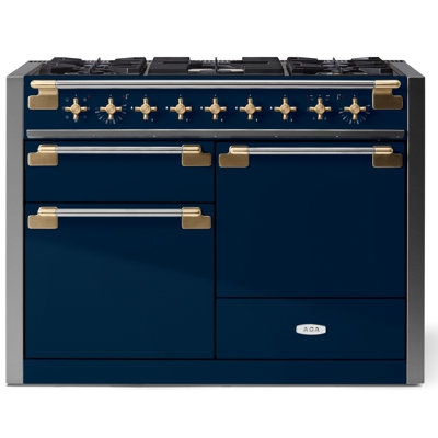 AGA Elise 48"W. 6 Cu.Ft. Freestanding Induction Convection Range with Antique Brass Trim