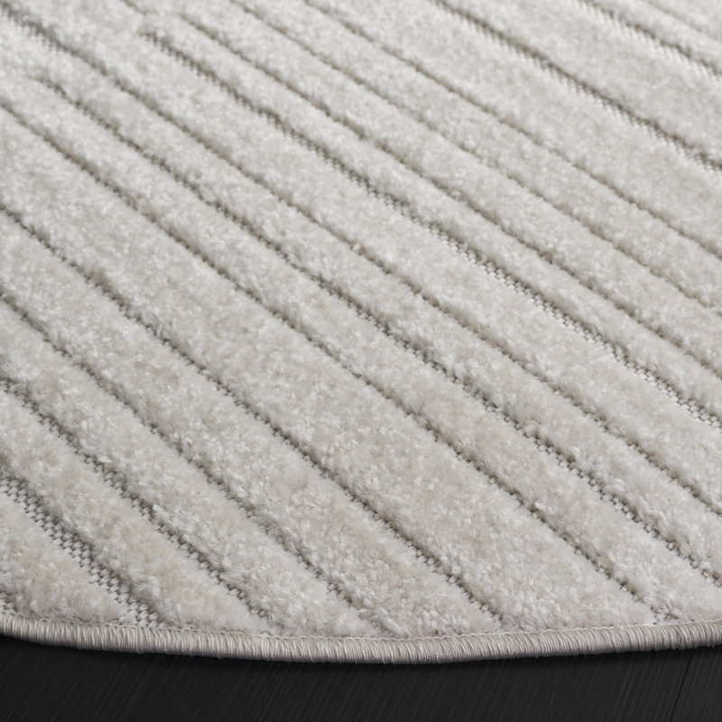 Keylah Performance Striped Rug, Round 6'7"