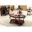 Table d'appoint en cerisier brun, conception ornée, 2 tablettes inférieures, 22 x 22 x 26,5, pour table de salon avec pieds en métal, longueur ouverte de 22 po x largeur de 26,5 po, bois massif