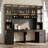 90.6" Large Dining Cabinet with LED Lights