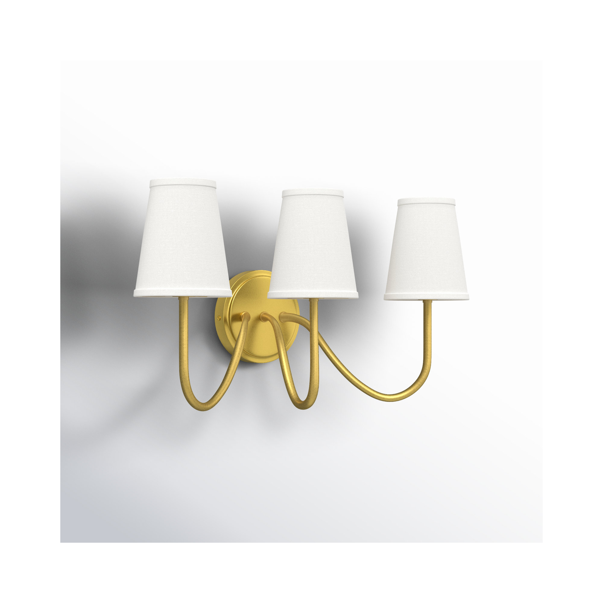Mariposa 3 - Light Dimmable Armed Sconce, Natural Brass