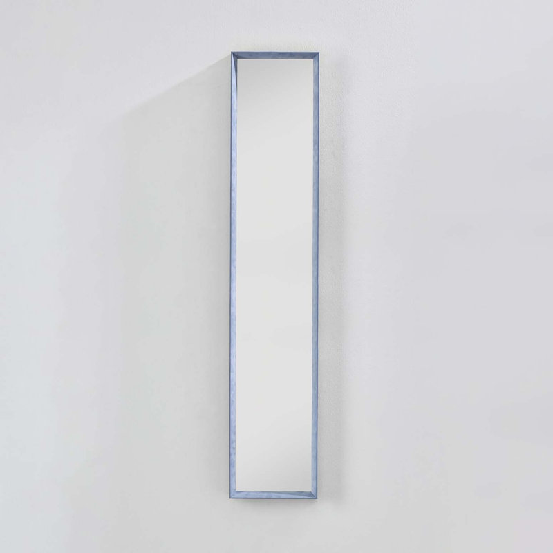 Nakira Solid Wood Rectangle Wall Mirror, Blue, 150cm x 30cm