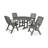 5-Piece Nautical Highback Chair Round Dining Set with Trestle Legs-50288586