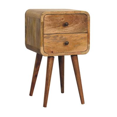 Mini Oak-Ish Curved Bedside