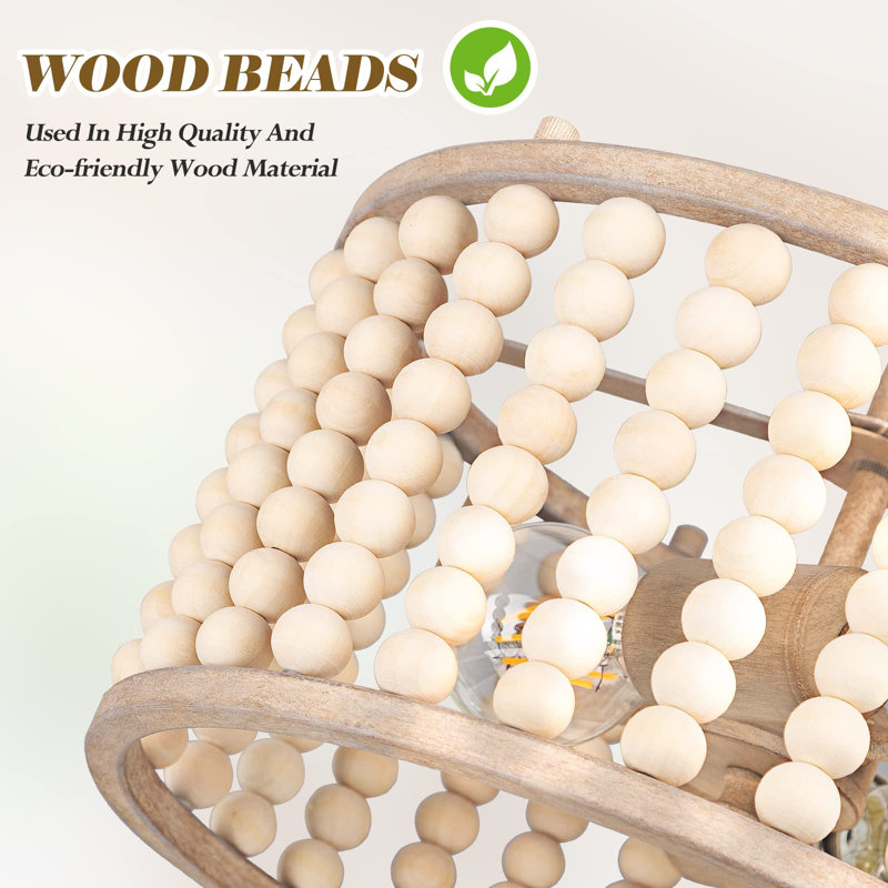 Claritha Wood Semi Flush Mount, White