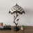 Haydee Tiffany Table Lamp Beige Stained Glass Crystal Beans Iron Metal Leaves Bronze Base LED Bulb -1858968310