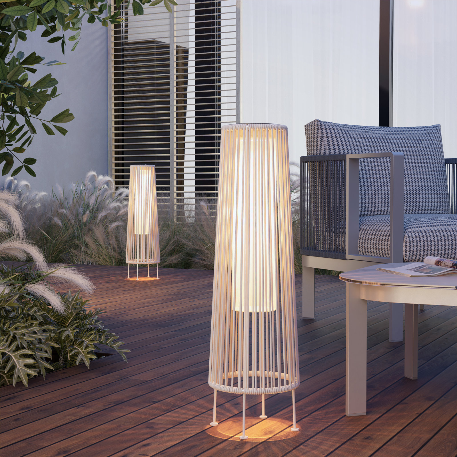 GORDES Floor Solar Light, White
